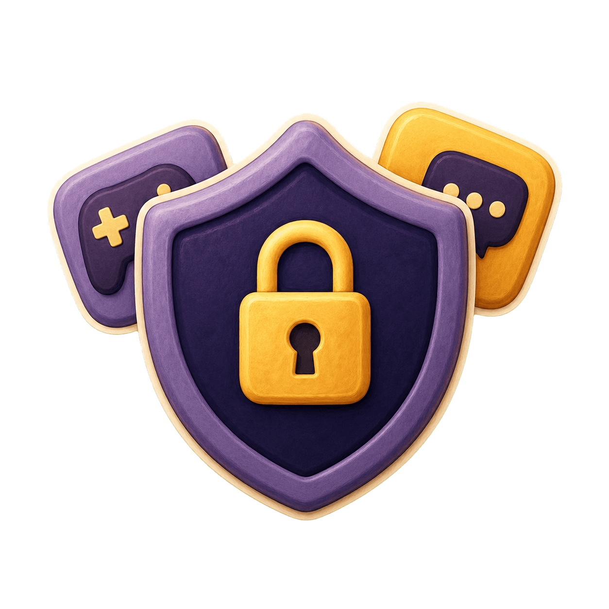 Illustration of a protective shield and lock for optional app blocking
